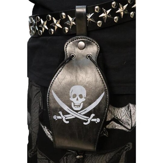 HM Smallwares LTD; Leatherlike Pirate Satchel Inlaid Detailing Party Bag Coin Purse 7 inch x 4 inch; Category:Handheld Accessories; Image:1
